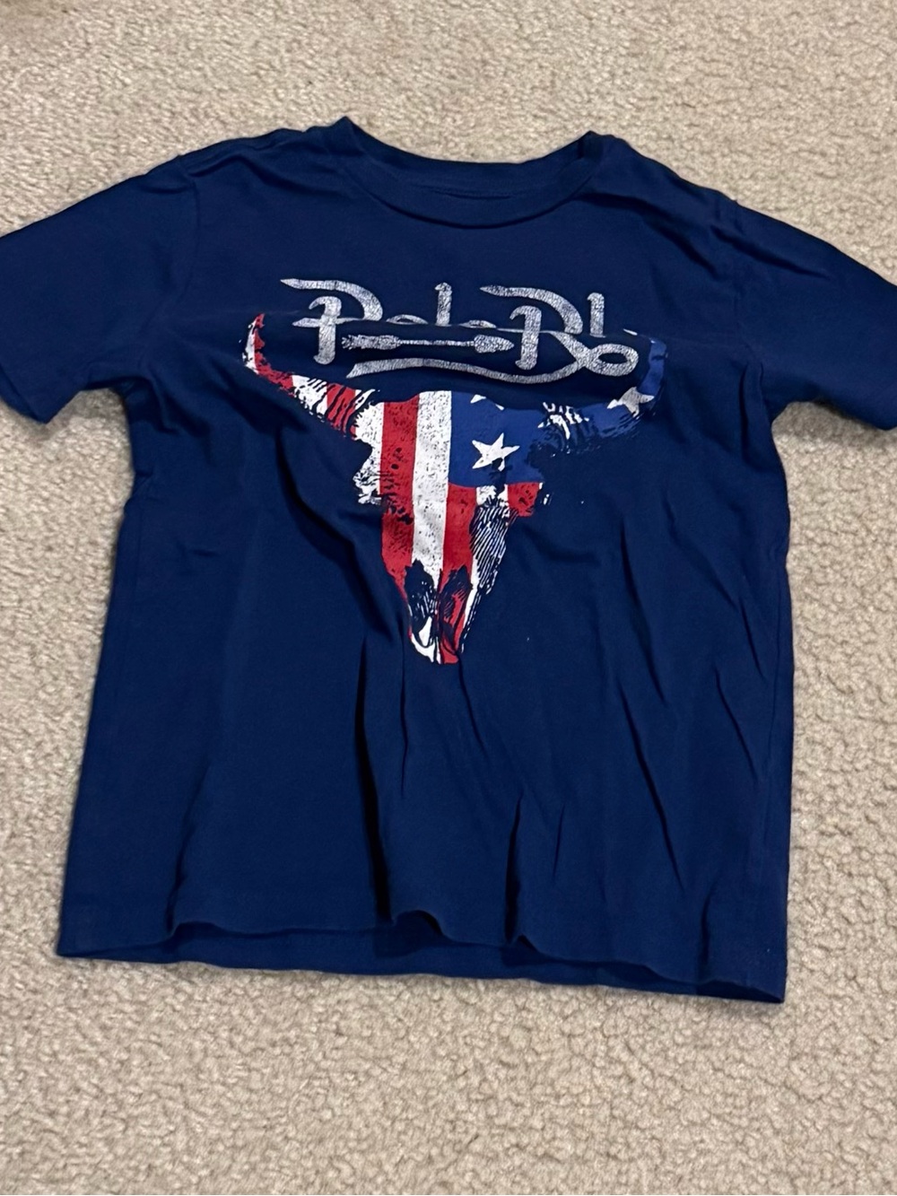 Polo by Ralph Lauren Navy Short-Sleeve Tee with Stars & Stripes Longhorn